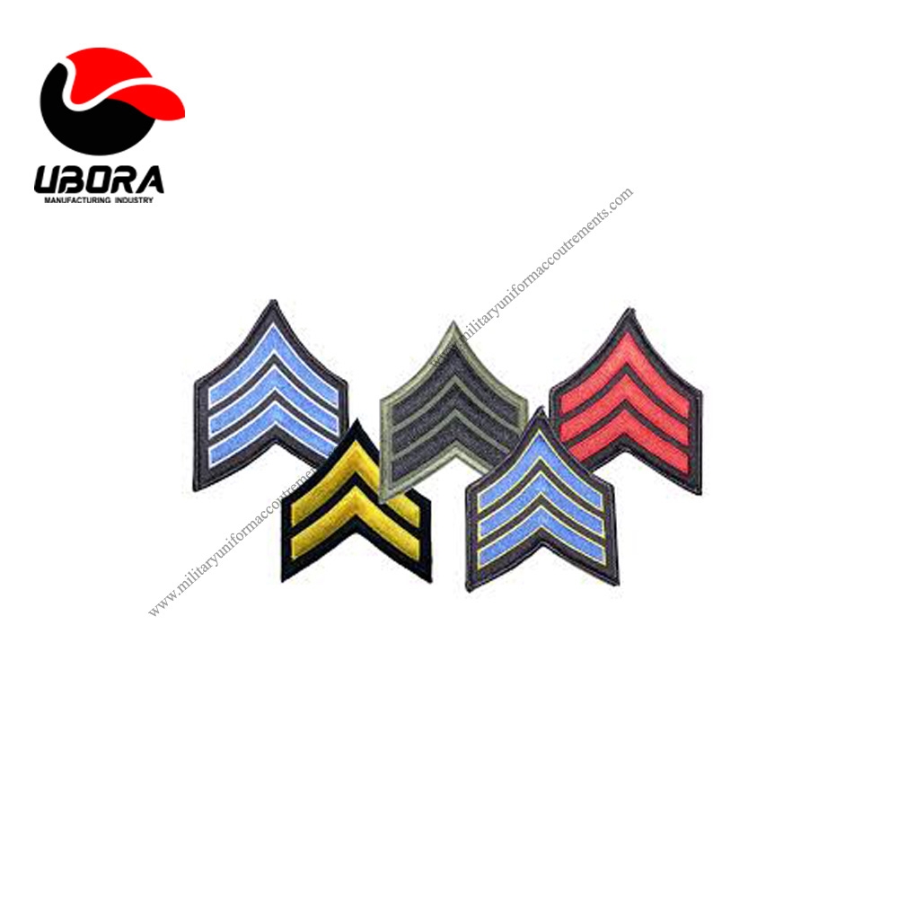Sergeant Chevrons Rank customized Iron on Arms Shoulder Embroidered Applique